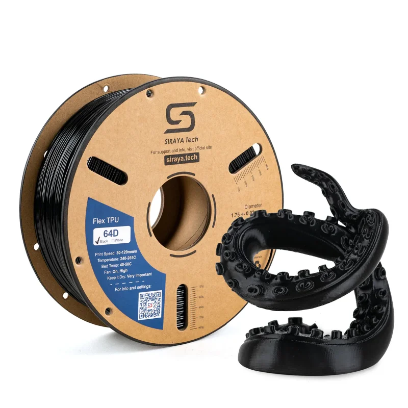 Siraya Tech Flex TPU 64D – Filamento elastico per stampa 3D ad alte prestazioni, durevole e resistente all'usura, facile da stampare 1 kg