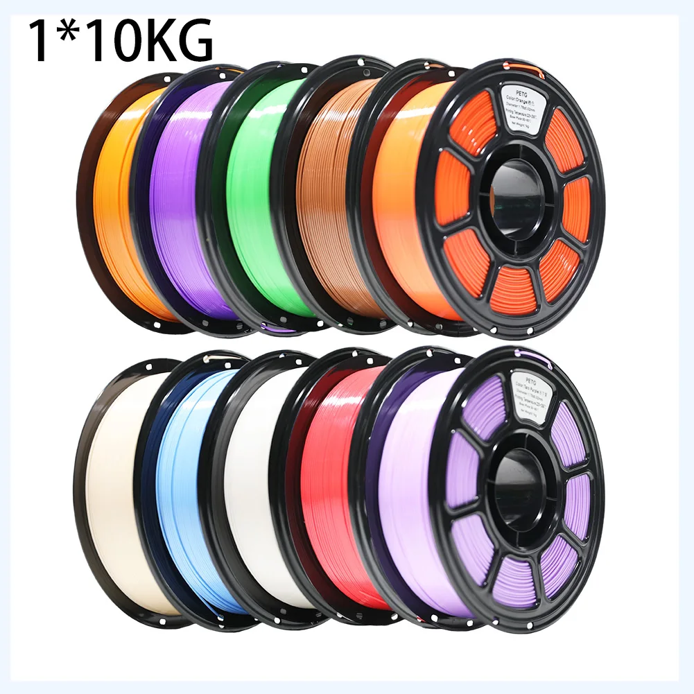 Filamento per Stampante 3D Spoolite 10 KG Nuovo PETG 1.75MM 1KG×10 Rotoli Alta Qualità Ecologico Alta Resistenza Colori Misti Spedizione Rapida