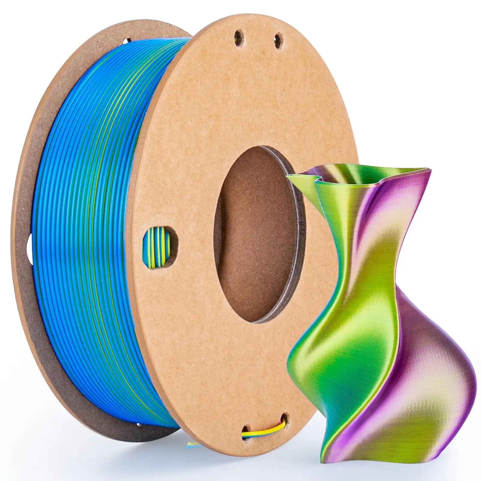 Filamento per stampante 3D PLA di seta Filamento PLA di seta triplo colore Filamento per stampa 3D da 1,75 mm adatto alla maggior parte delle stampanti FDM, bobina da 250 g (0,55 libbre