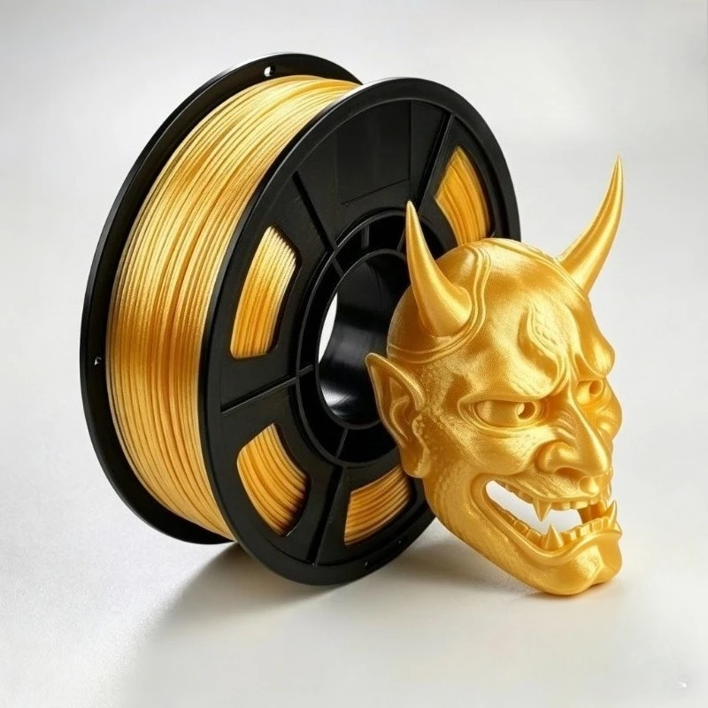 Filamento PLA Seta 1.75 mm per Stampa 3D, Bobina da 250g, Effetto Lucido Metallizzato in Oro, Bianco, Nero, Argento, Verde, Rosso, Blu