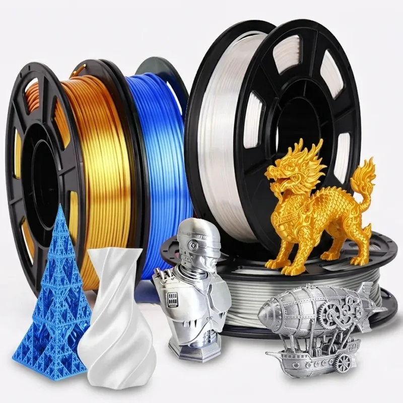 Filamento per Stampa 3D in PLA Seta da 250g, Effetto Superficiale Lucido e Sorprendente, Ampia Compatibilità con Attrezzature di Stampa 3D FDM