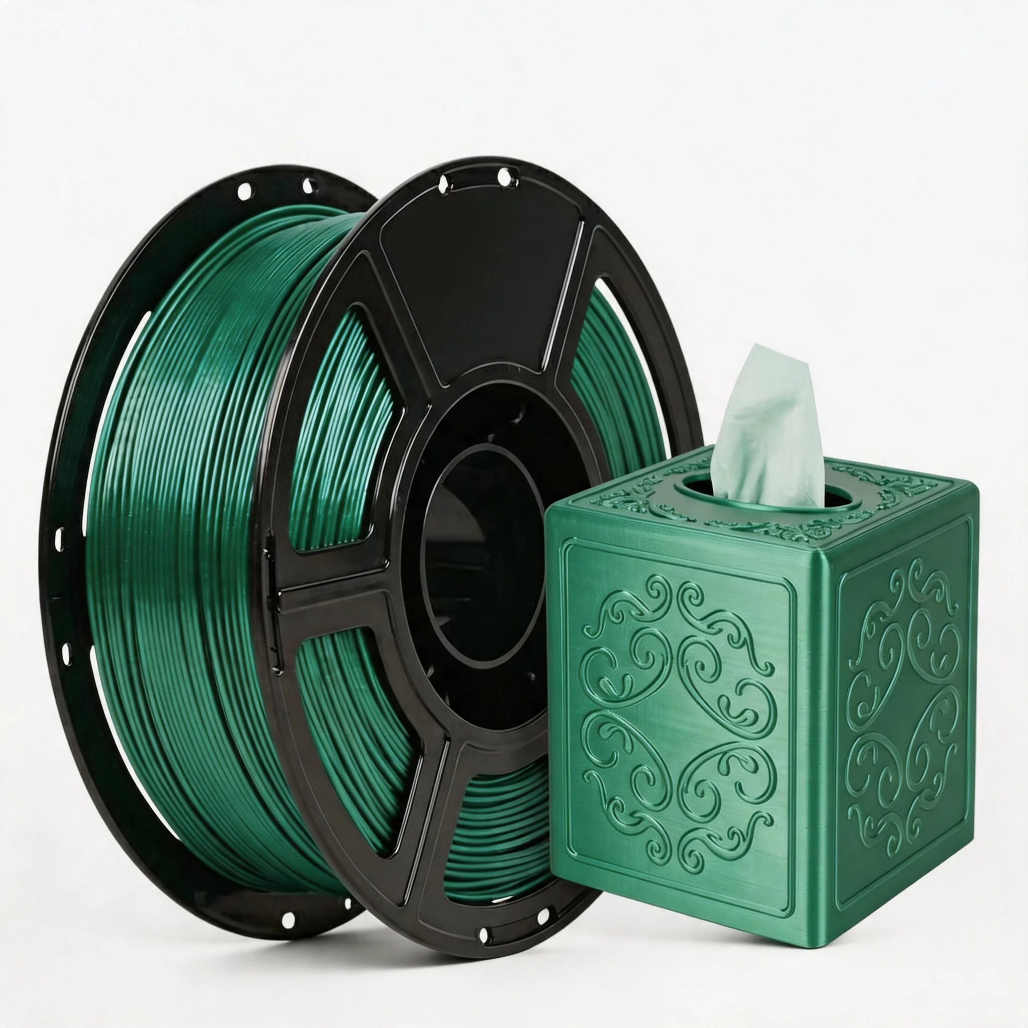 Filamento PLA Seta 1.75 mm per Stampa 3D, Bobina da 250g, Materiale per Stampante 3D, Effetto Seta Lucido Metallizzato