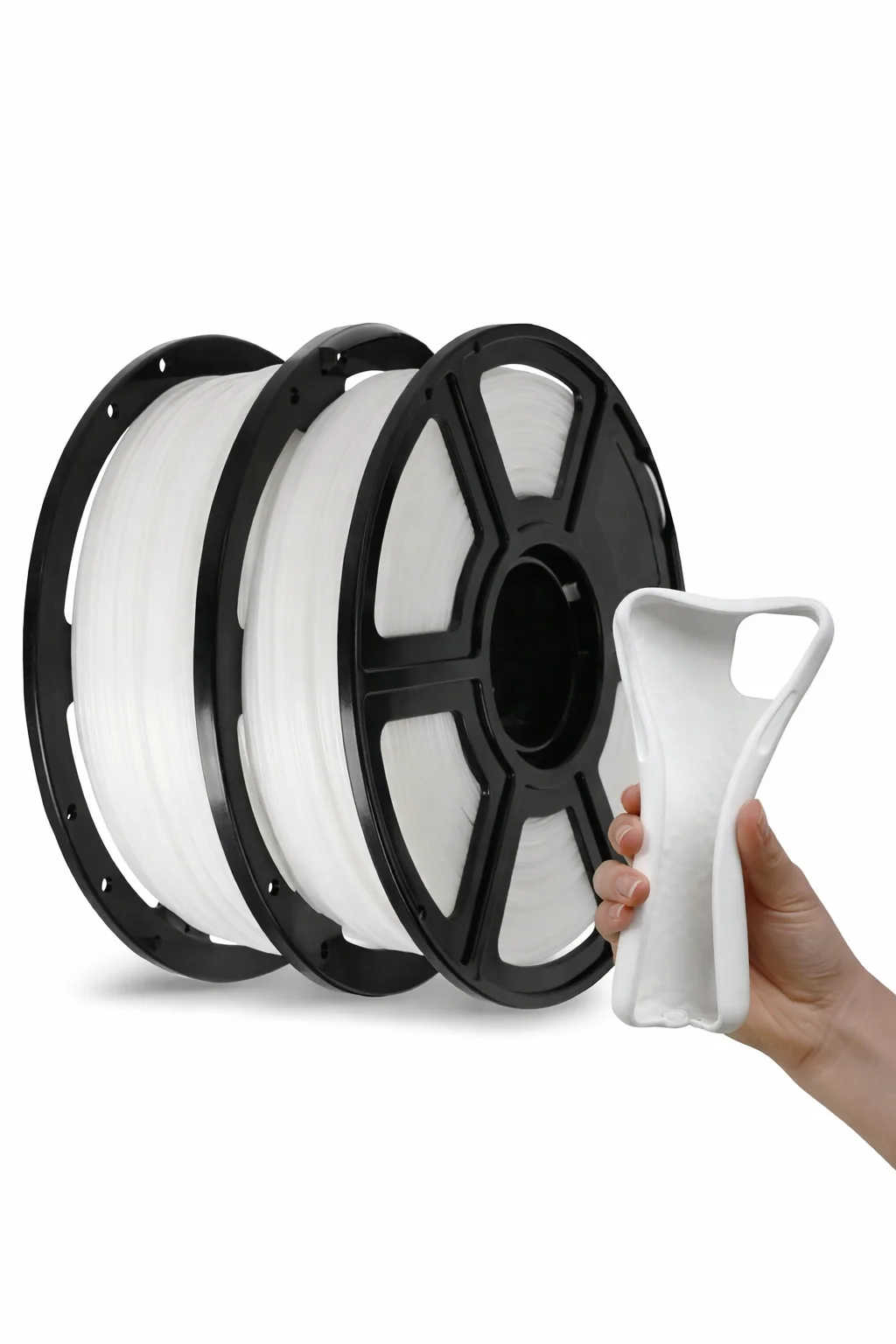 Filamento TPU 1.75mm bianco 500G/250g, Filamento flessibile per stampante 3D con durezza Shore 95A, Forte elasticità