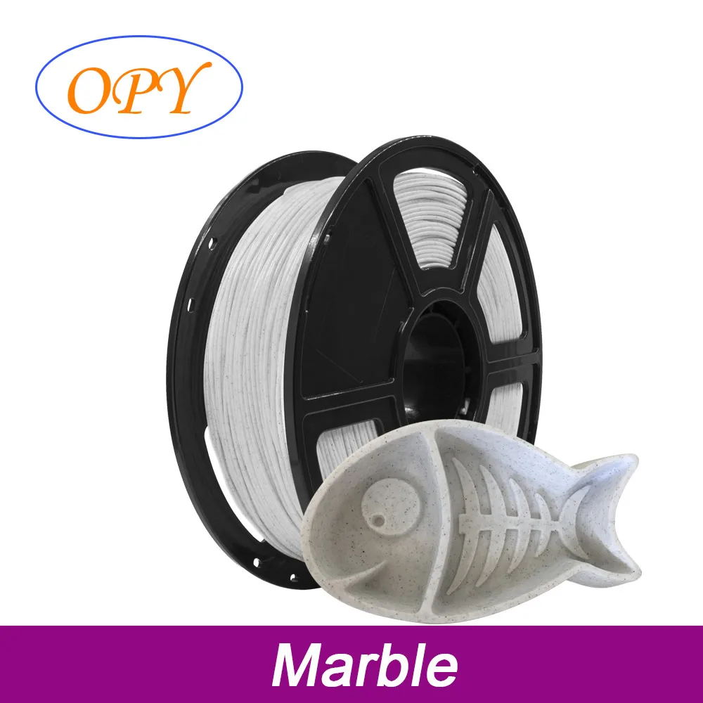 OPY Marble PLA Filamento 3D Legno 1,75 mm 1 kg PLA Plus Stampa 3D Materiale plastico Marmo Effetto legno 10 m 100 g per stampanti 3D
