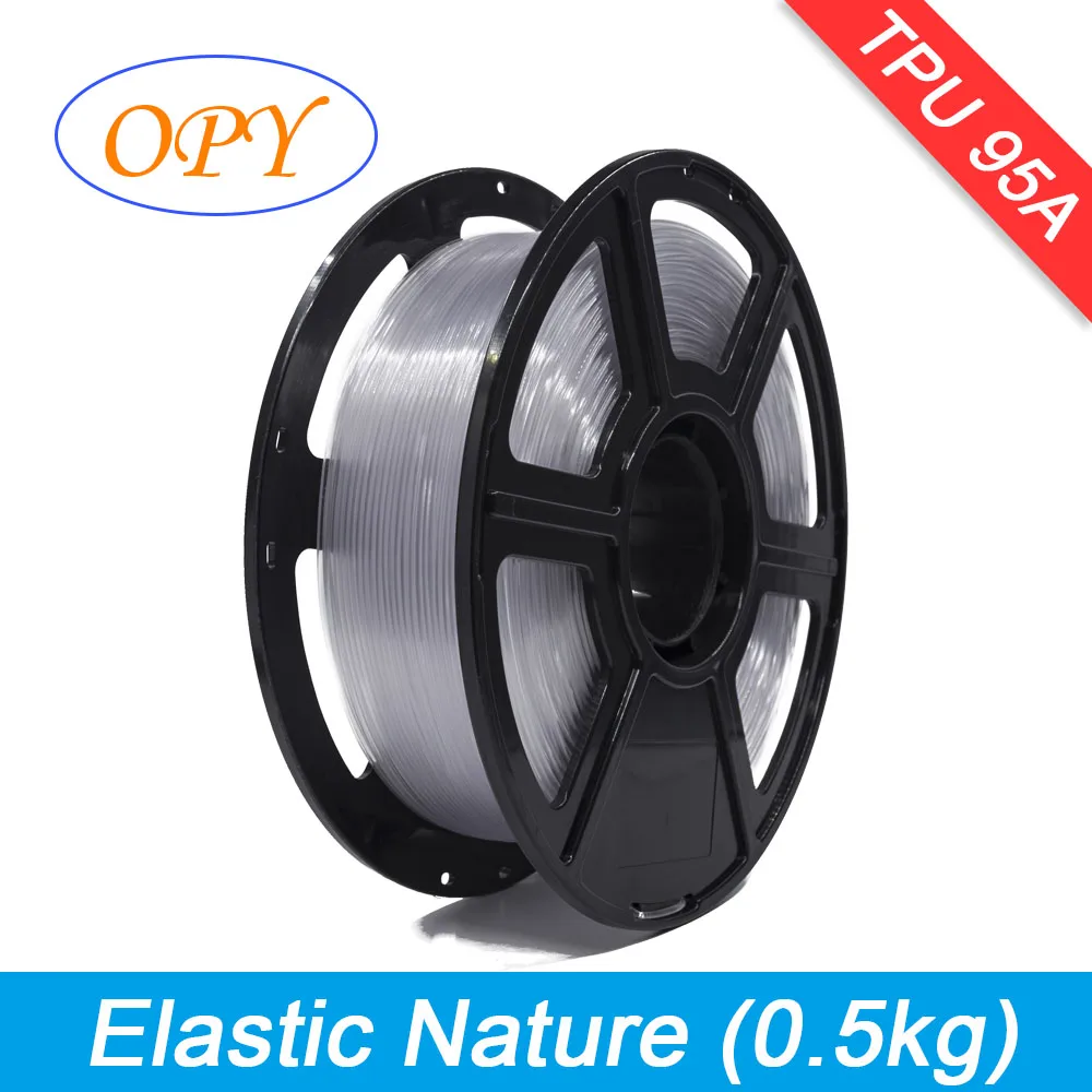 Filamento elastico Opy Tpu 1.75Mm 0.5Kg materiale di stampa pieghevole filo natura colori nero 10M 100G campione