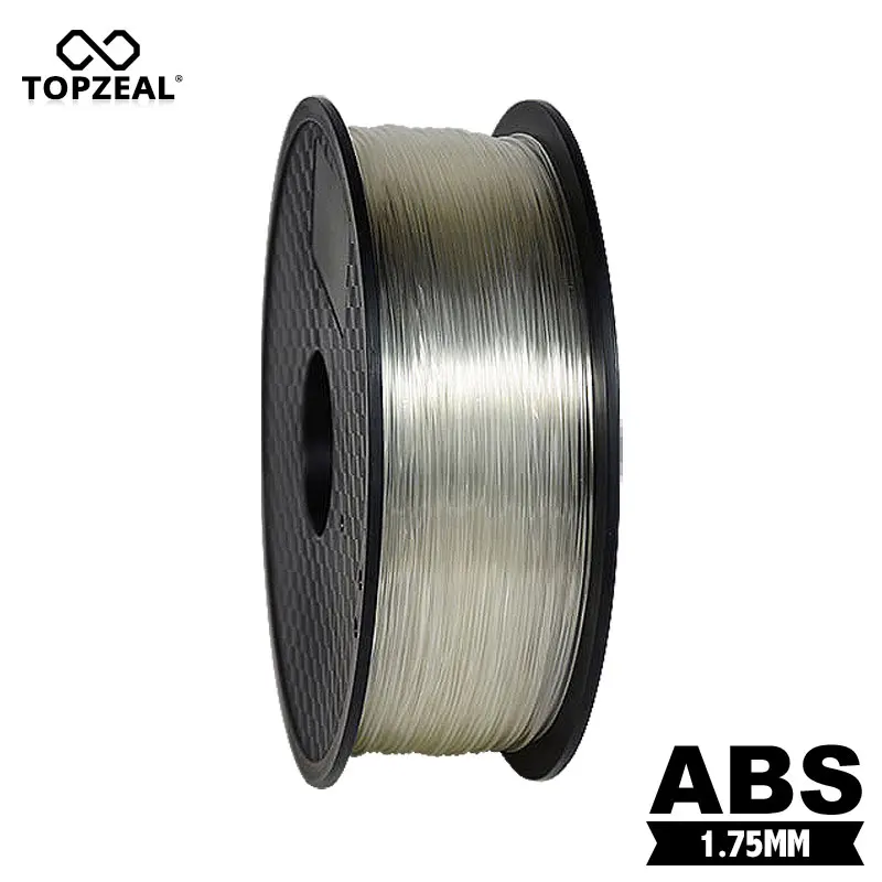 Materiale di stampa in plastica trasparente per stampante 3D a filamento da 1KG 1.75mm in ABS di alta qualità TOPZEAL