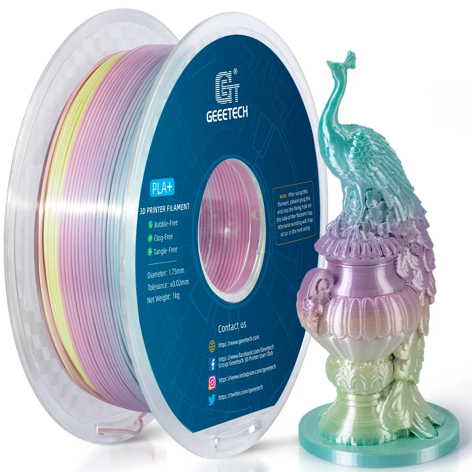 GEEETECH 3d Silk PLA Filament 1kg1.75mm Bobina di filo per materiale stampante 3D, sicurezza, confezionamento sottovuoto, colore speciale, senza bolle