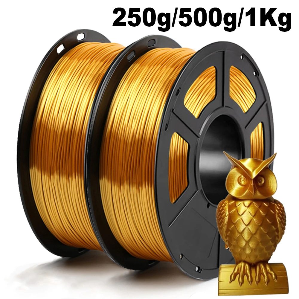 250g 500g 1Kg Seta PLA Oro Stampante 3D Filamento 1.75mm Filamenti Brillo Setoso Penna 3D Materiali di Stampa Metallico Lucido Come Sensazione