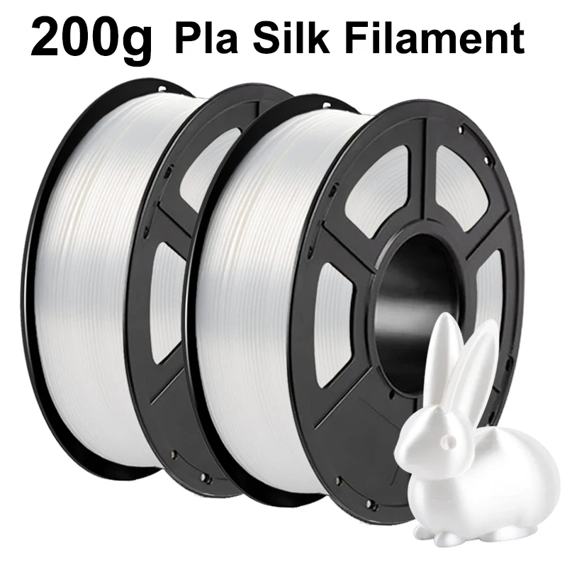Filamento PLA Seta Bianco per Stampante 3D, 200g 1Kg, 1.75mm, Materiale PLA Bianco Seta, Disponibile da 0.2Kg a 1000Kg
