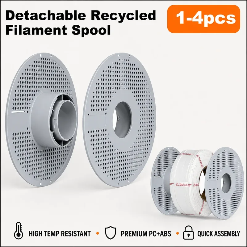 Bobina Riutilizzabile per Filamento di Ricarica da 1KG, Smontabile, Alta Resistenza, Resistente al Calore, Bobina Vuota in ABS per Stampanti 3D Bambu Lab