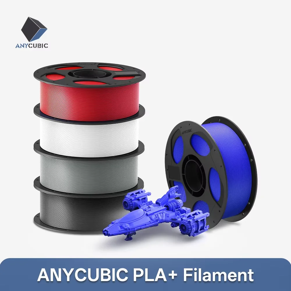 ANYCUBIC PLA+ Filamento stampante 3D 1,75 mm 1 kg/rotolo Pla Plus ad alta precisione Materiale di stampa 3D Materiali di consumo in gomma plastica