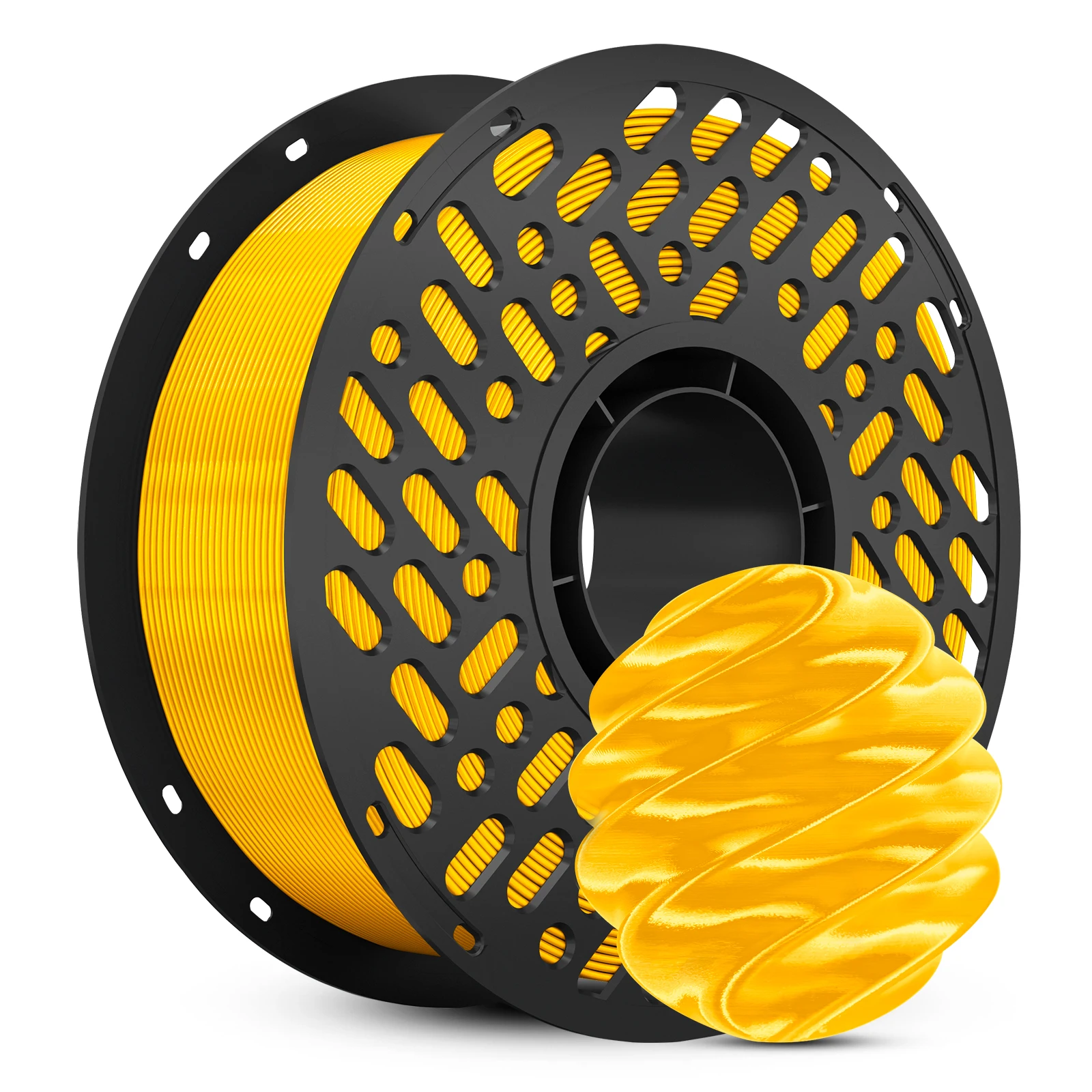 Precisione dimensionale +/- 0,02 mm.Il filamento PLA di seta ad alta precisione da 1,75 mm può portare un processo di stampa 3D stabile e stampare un