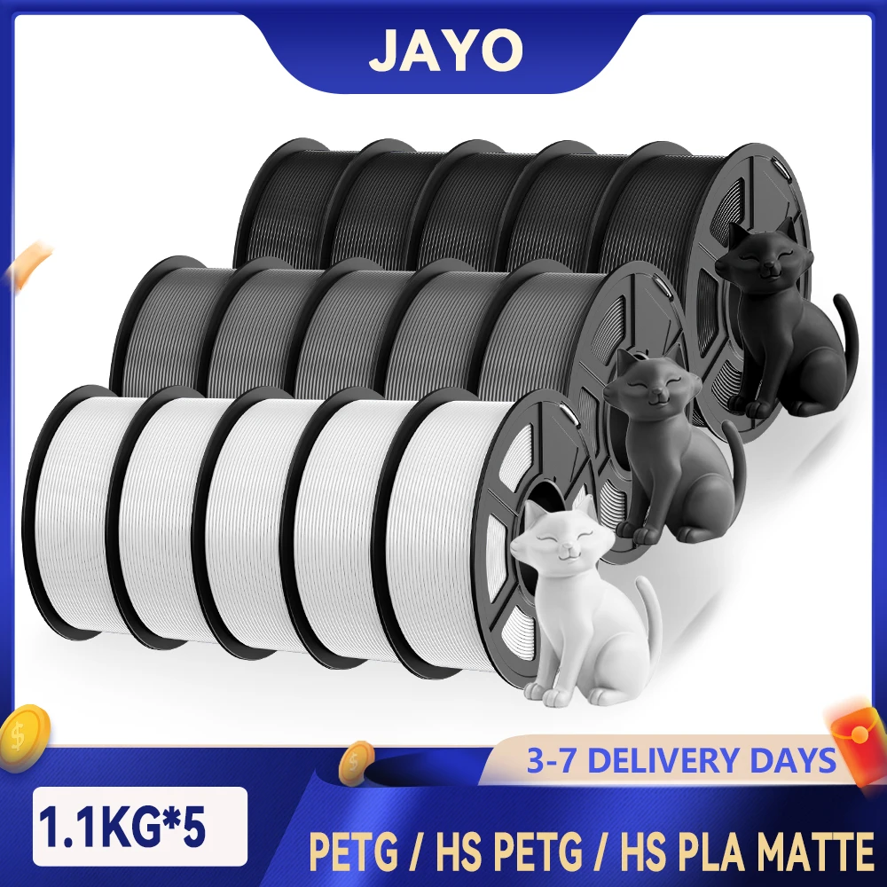 JAYO 3D PETG/PETG opaco ad alta velocità/PLA Filamento stampante classica 1.75mm Filamento stampante 3D 5.5KG PETG ordinato avvolto per 3D