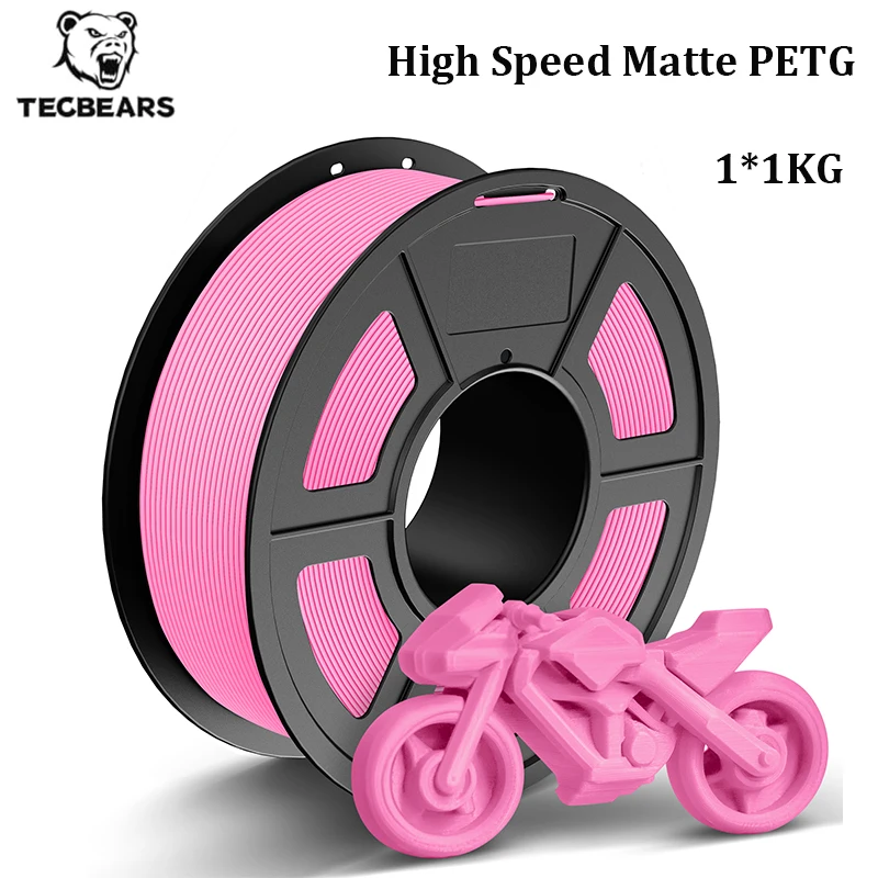 Filamento 3D TECBEARS 1.75MM PETG Opaco ad Alta Velocità 1KG/1Rotolo 600mm/s Multicolore PETG Avvolto Ordinatamente Sigillato Sottovuoto Compatibile con Stampanti FDM
