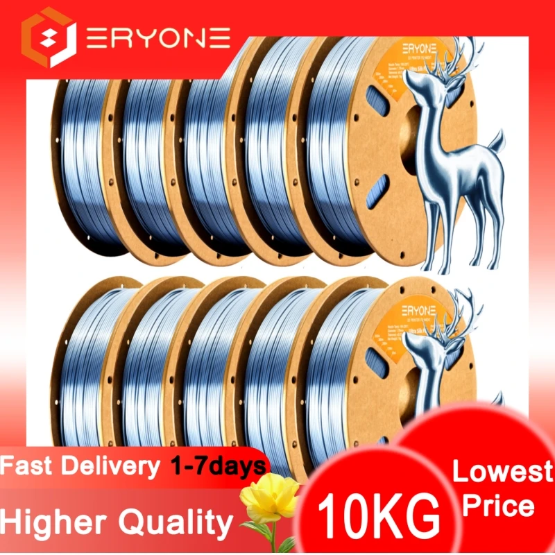 Eryone Promozione Nuovo Arrivo Ultra SETA Filamento PLA Stampa 3D 1/3/5/10KG 1.75mm Per Stampante 3D Consegna Veloce di Alta Qualità