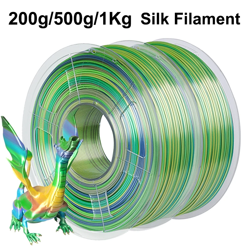 Filamento PLA Seta Arcobaleno Serie Foresta per Stampante 3D, 200g 500g 1Kg, 1.75mm, Materiale per Stampante 3D