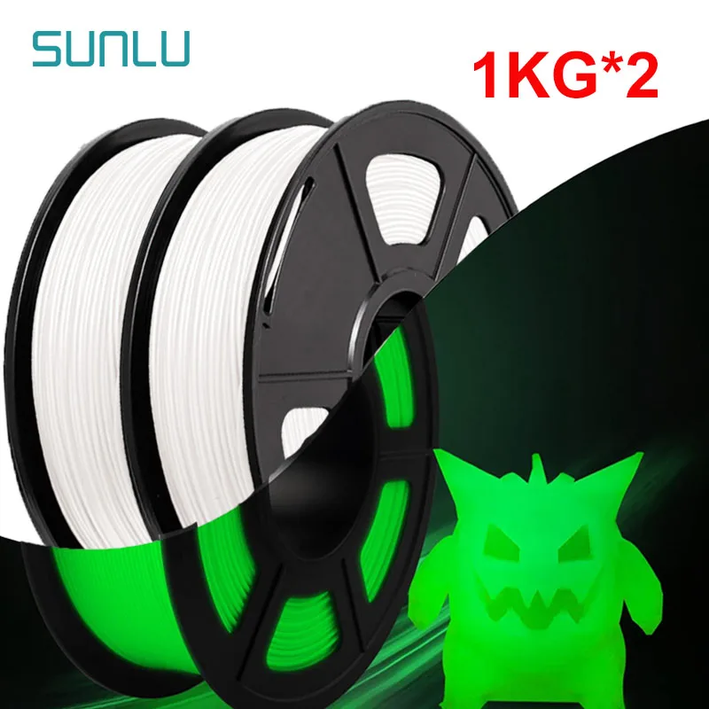 SUNLU 2KG PLA/Opaco/Luce/Marmo/Legno/Fibra di Carbonio/Filamento Scintillante Bobina da 1,75 mm 1KG che si illumina al buio Materiale per stampante 3D