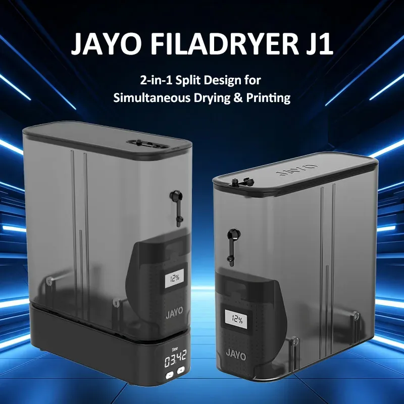 JAYO Scatola Essiccatrice per Filamenti J1, Contenitore per Filamenti di Stampa 3D con Design Divisibile 2-in-1 per Filamenti PLA/ABS/PETG/TPU per Stampanti 3D