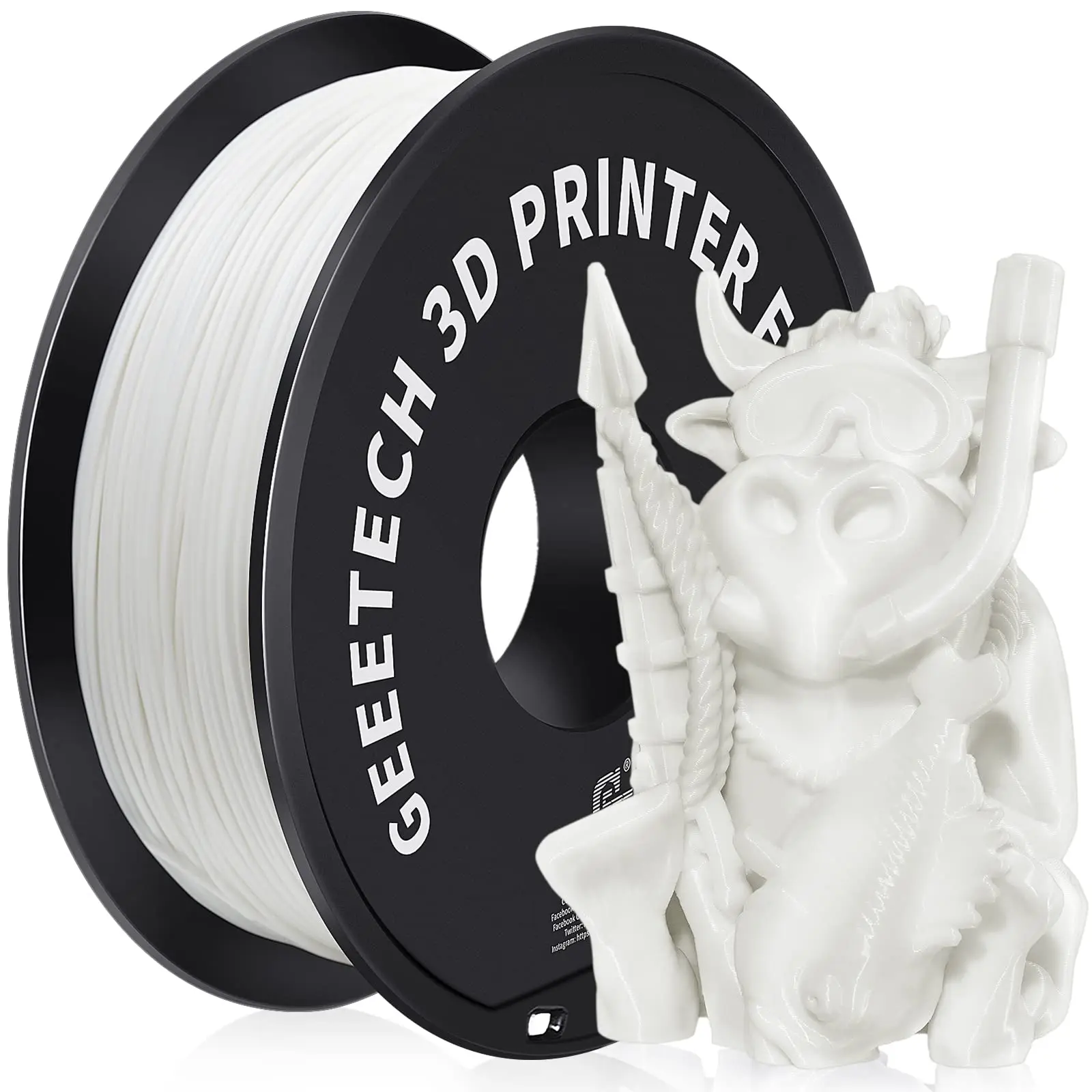 Geeetech ABS+ Filamento 3D 1,75 mm 1 kg Materiale per stampante 3D in plastica, Senza grovigli, Non tossico, Confezione sottovuoto Bianco Nero Rosso Blu