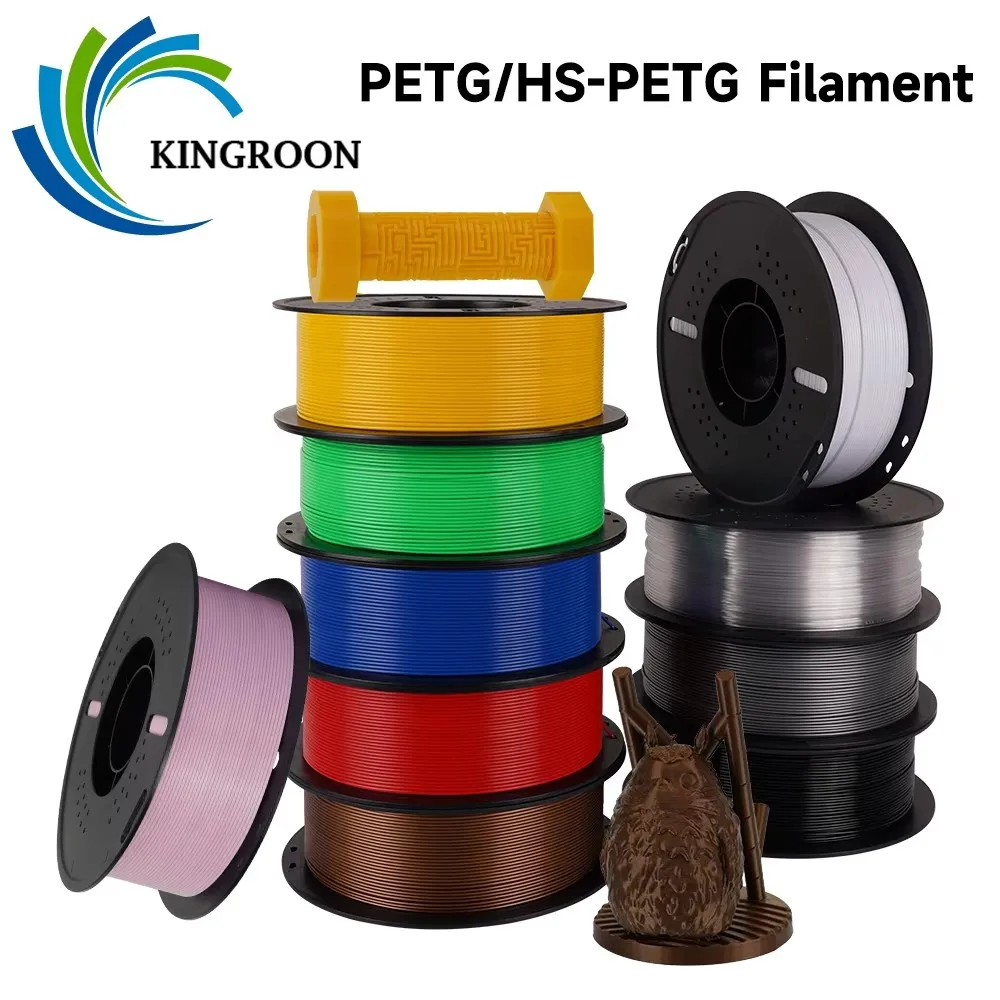 KINGROON PETG Filamento 1.75mm PETG ad alta velocità Stampa 3D Mateials Multicolor 5/10KG Filamento per stampante 3D ad alto flusso e ordinato