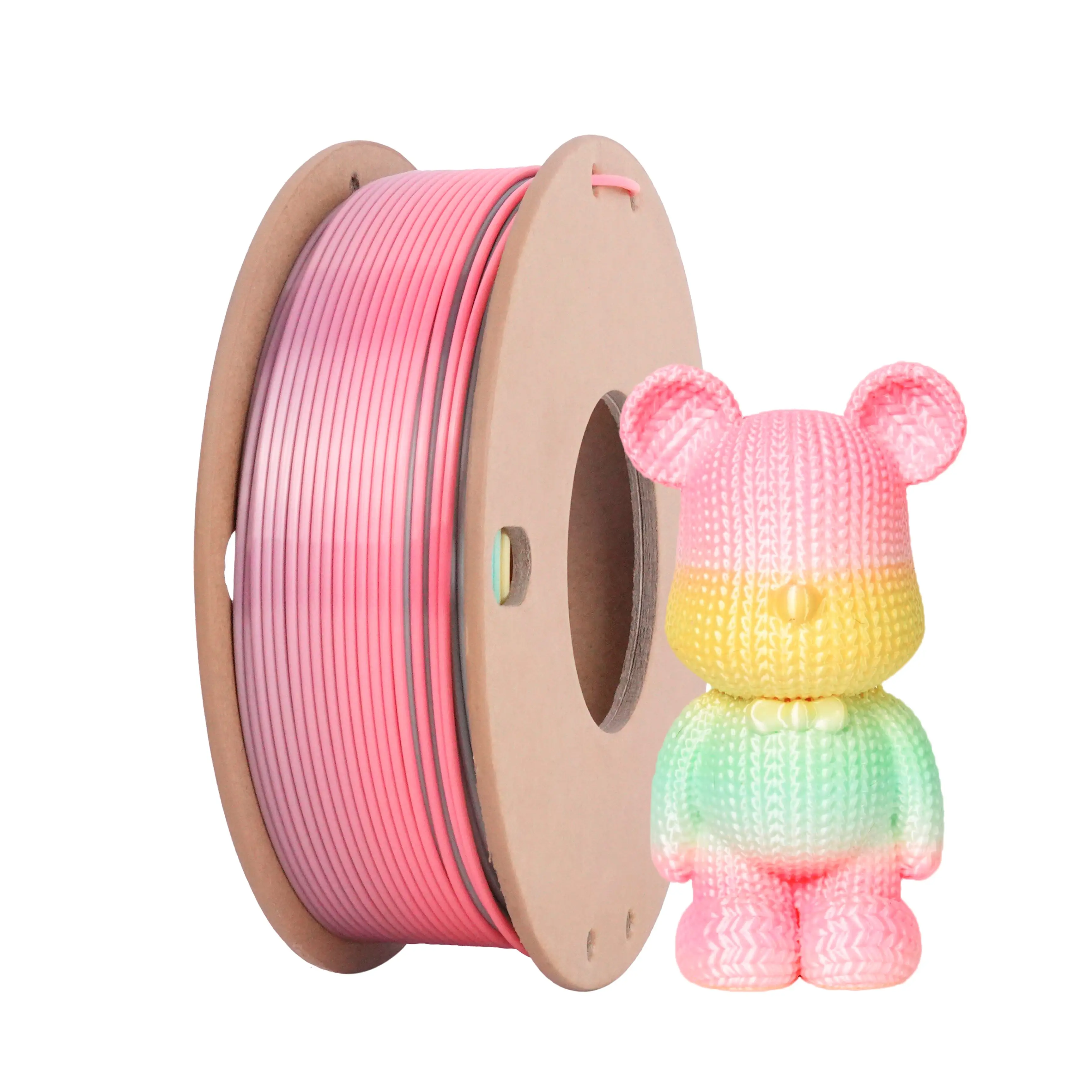 Filamento PLA Silk 0,25KG Arcobaleno Sognante per Stampante 3D, PLA 1,75mm, Filamento PLA+ Arcobaleno Sognante, Alta Resistenza, Multicolore