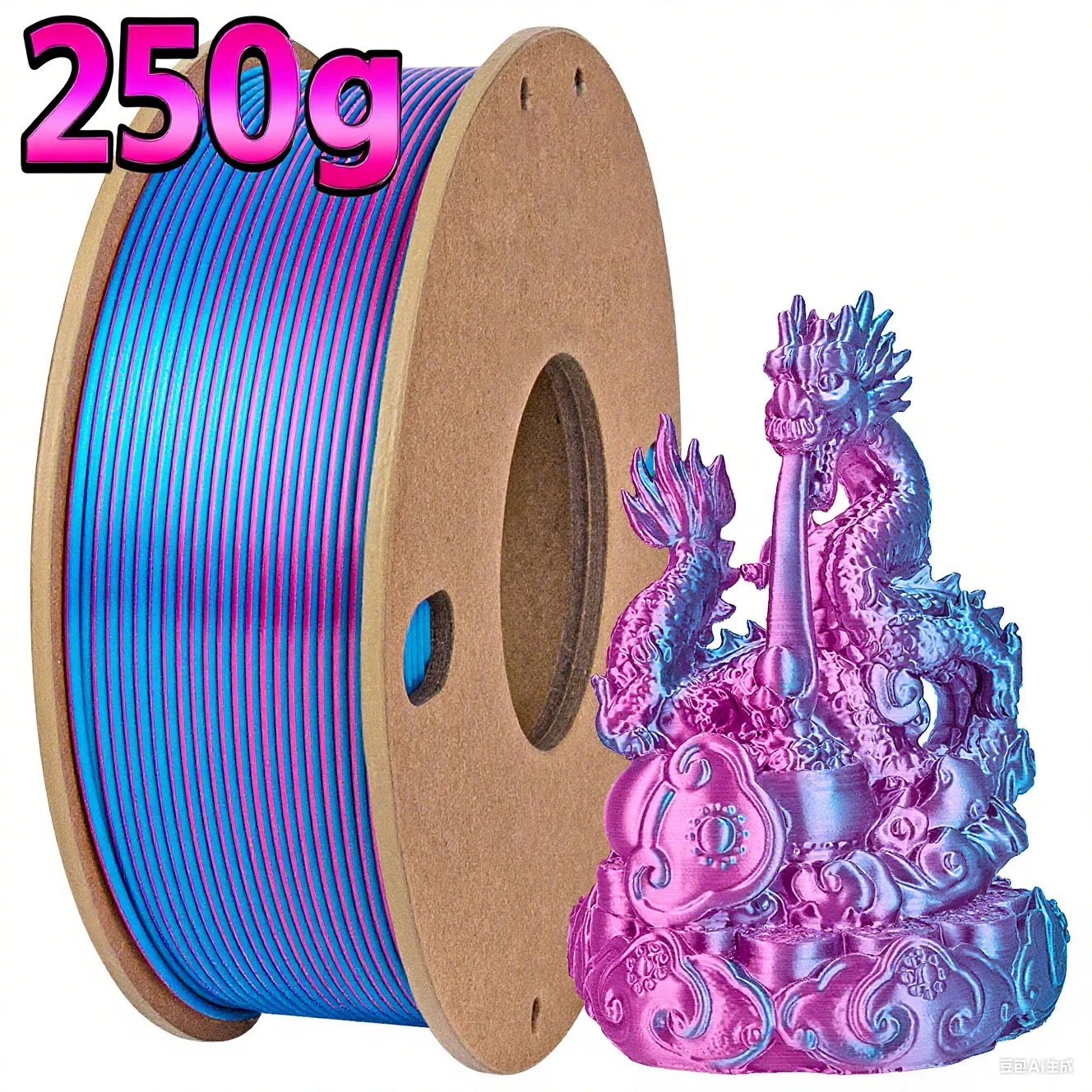 250g seta PLA 3D stampante filamento rosa rosso blu scuro verde 3 colore in1 1,75 mm seta 3D stampa filamento PLA Fit maggior parte delle stampanti FDM