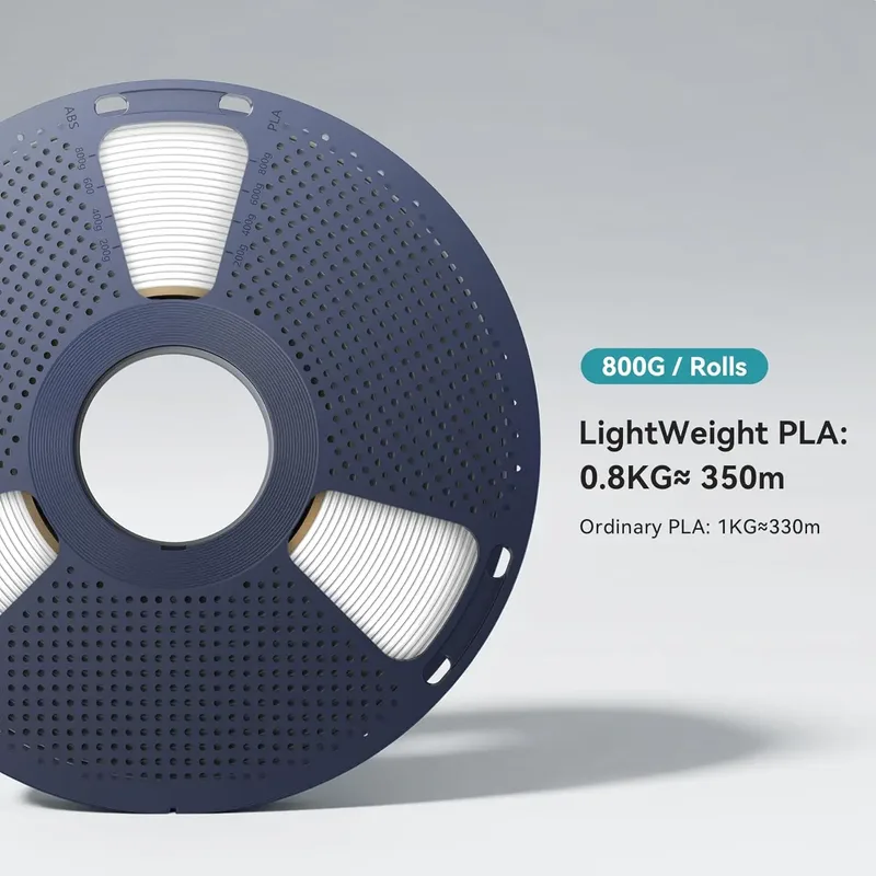 Filamento SUNLU PLA Leggero 0.8KG, Bianco, LW-PLA 350m, 1.75mm Consegna 1-7 Giorni, Per Aerei RC, Parti di Droni e Cosplay