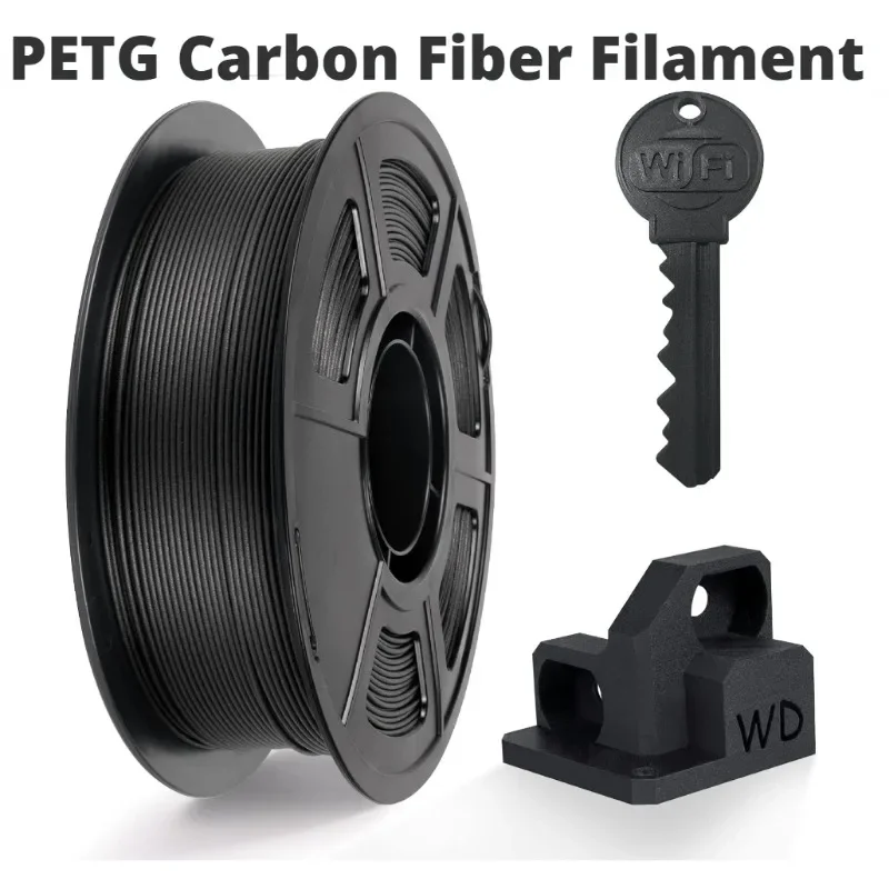 Filamento PETG in Fibra di Carbonio 1.75mm, Resistente all'Usura e al Calore, Filamento per Stampante 3D, 1kg/0.25kg