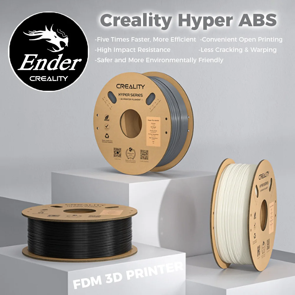 Filamento Creality Hyper ABS Filamento per stampante 3D da 1,75 mm ABS progettato per alta velocità 350 mm/s 1 kg (2,2 libbre)/bobina
