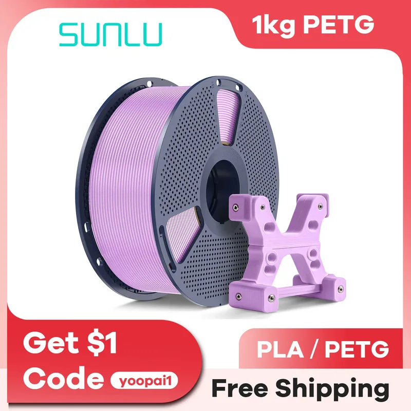 Filamento PETG SUNLU 1 kg/rotolo 1 bobina (2,2 libbre) 1,75 mm Stampante 3D Filamento 3D ordinato avvolto colorato
