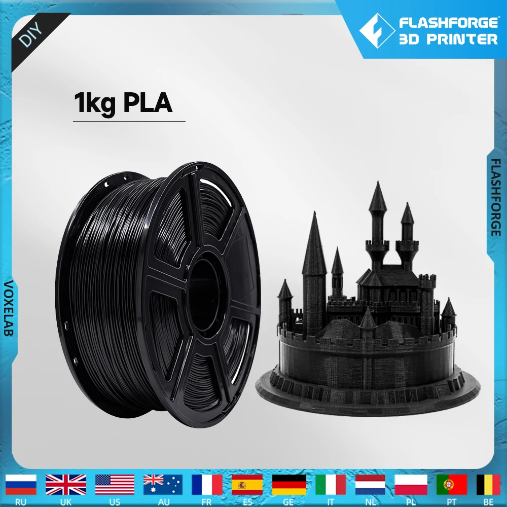 FLASHFORGE Filamento stampante 3D PLA 1,75 mm 1 kg (2,2 libbre)/bobina Materiali di stampa 3D per stampanti FDM