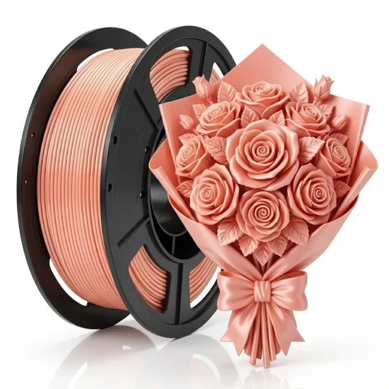 Filamento per Stampante 3D in PLA Seta 1.75mm, 250g, Precisione Dimensionale +/- 0.03mm per la Maggior Parte delle Stampanti 3D FDM