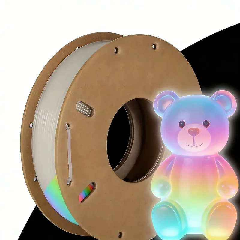 Filamento PLA Glow Bianco a Arcobaleno 1,75mm 250g Filajoy3D per Stampa 3D 250g Precisione Dimensionale +/- 0,03mm Cambia Colore Gradualmente