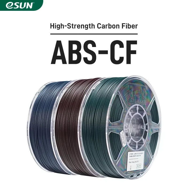 eSUN Filamento ABS Filamento ABS riempito in fibra di carbonio Bobina da 1,75 mm da 1 kg (2,2 LBS) Materiali per stampa 3D ABS-CF per stampanti 3D FDM