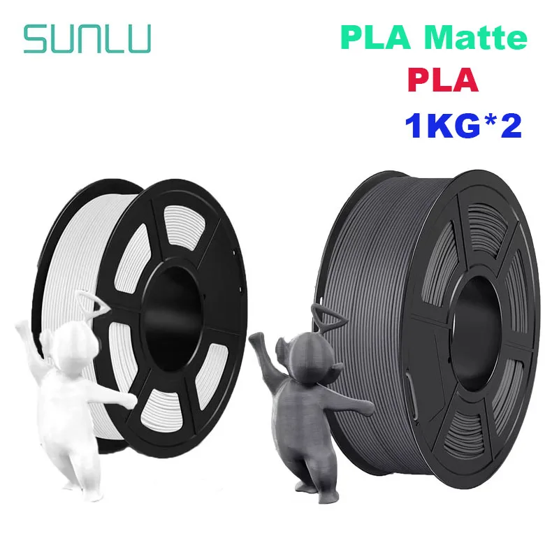 SUNLU Mix-Color 2 rotoli PLA/PLA filamento opaco/trasparente 1,75 mm bobina da 1 kg (2,2 libbre) filamento ordinato avvolto adatto alla maggior parte delle stampanti FDM