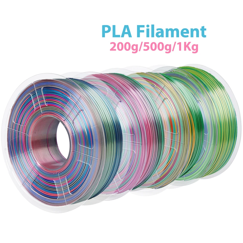 200g 500g 1Kg Stampante 3D Filamento Arcobaleno 1.75mm PLA Silk Universe Foresta caramelle macaron Filo di stampa 3D Imballaggio sottovuoto 250gx4
