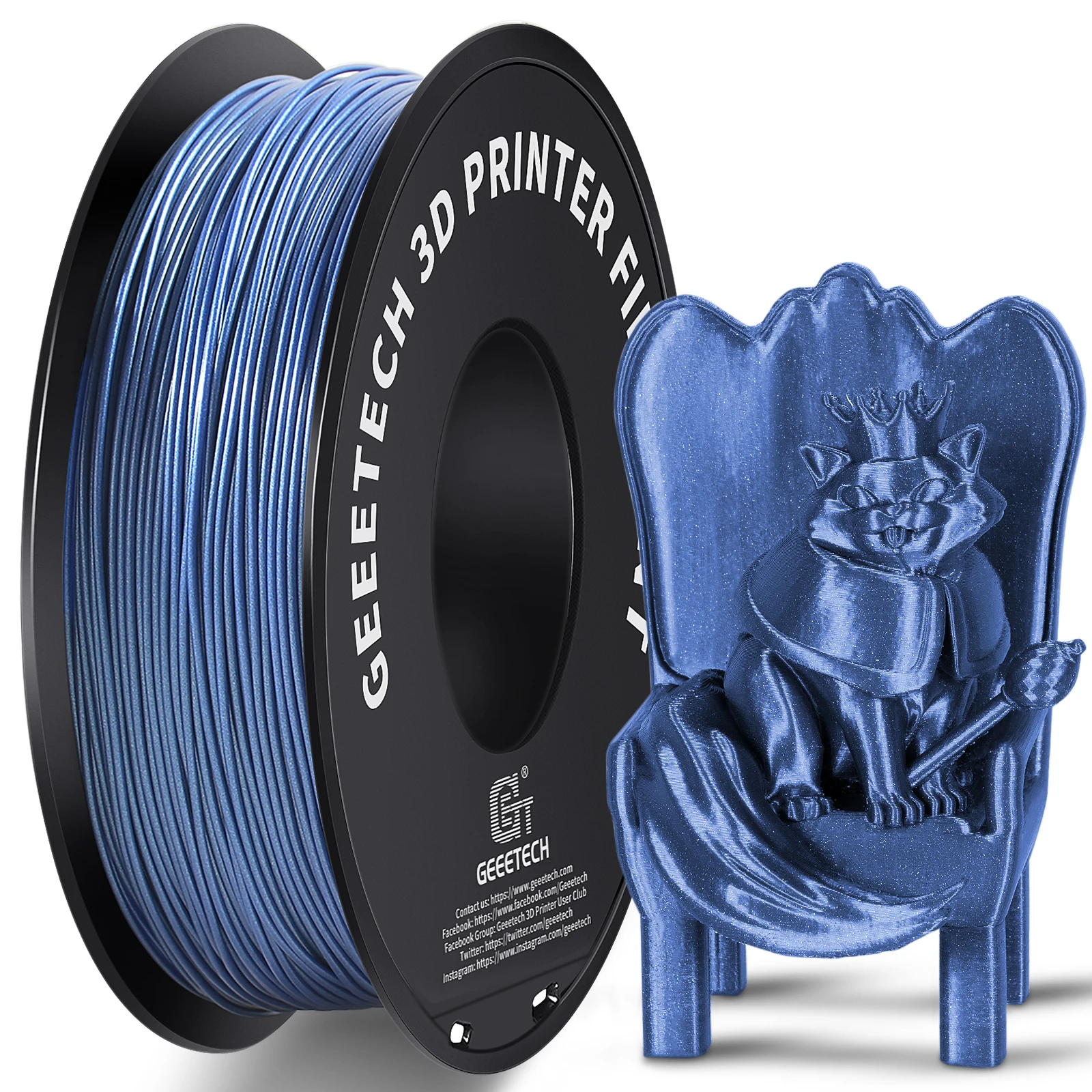 Geeetech Sparkly PLA filamento 1kg 1.75mm stampante 3D materiale plastico, precisione 0.03mm, colore multiplo, adatto alla maggior parte delle stampanti FDM