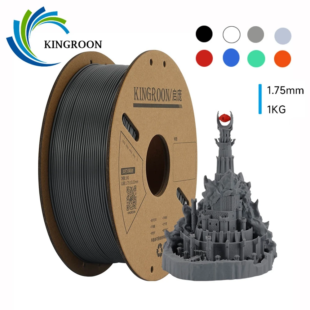 Filamento KINGROON Standard 1KG PLA PETG TPU ABS 1.75mm +/- 0.03mm Senza Bolle per Stampante 3D, Bobina Casuale