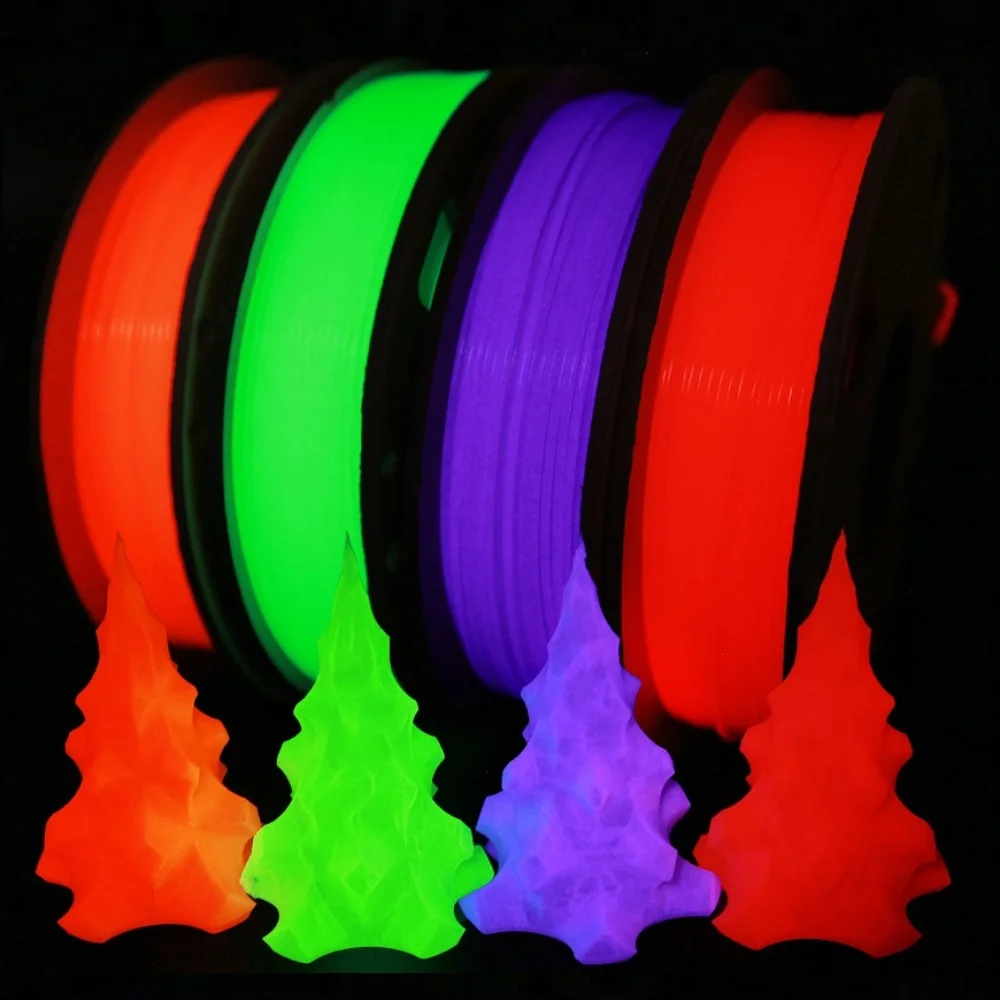 Filamento stampante 3D PLA Glow In The Dark 1,75 mm 1 kg 250 g Filamento luminoso PLA Blu Verde Materiale plastico trasparente per stampante FDM