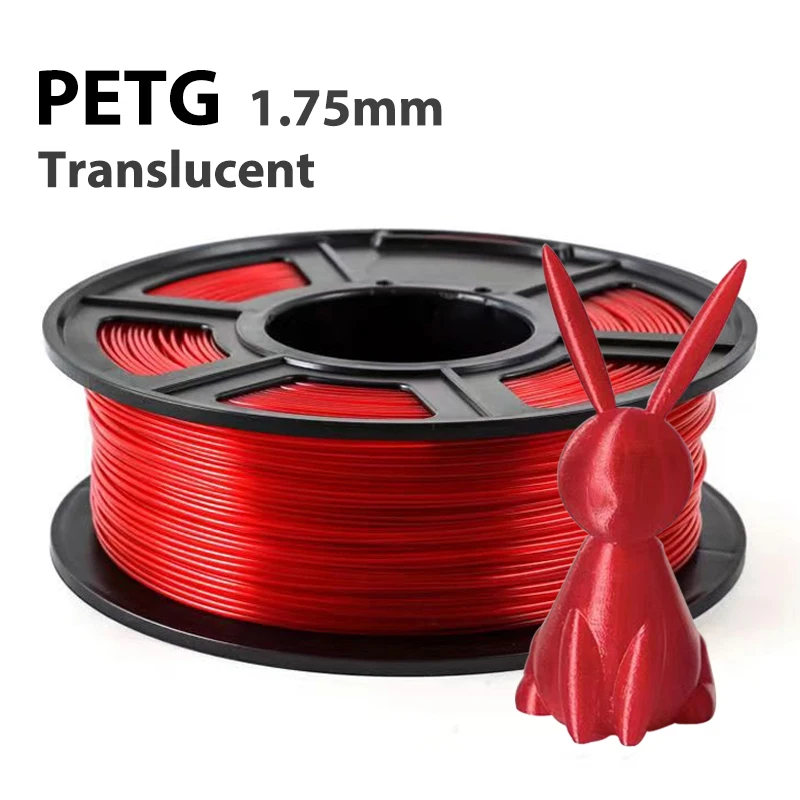 Materiali di consumo per filamenti stampante 3D PETG Rosso trasparente 1,75MM 250g 500g 1Kg Materiali di stampa 3D per stampante 3D materiale Petg