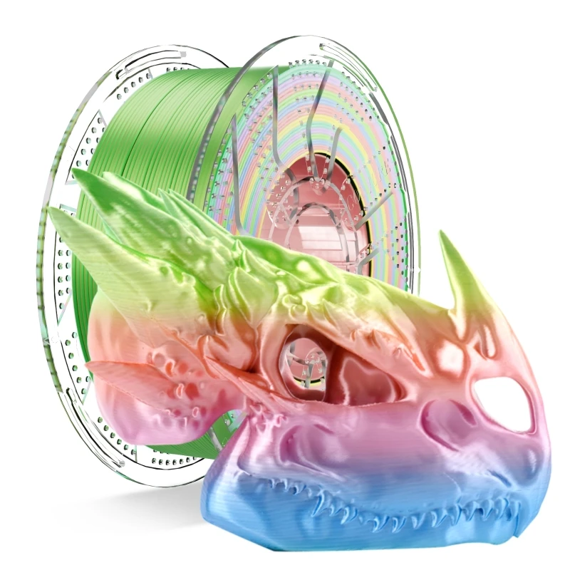 Conjure Silk PLA Arcobaleno Opaco Multicolor 1.75mm Doppi/Tri Colori Filamento Veloce di Plastica 1KG Per Materiali Della Stampante 3D
