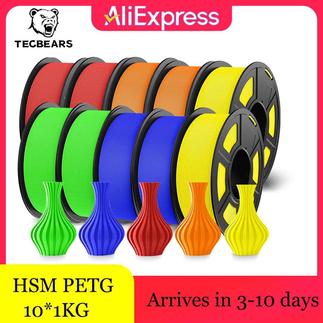 TECBEARS 10KG Filamento 3D 1.75mm Ad Alta Velocità Opaco PETG 600mm/s Combinazione Multi colore set FDM Materiali Stampante 3D Regalo FAI DA TE