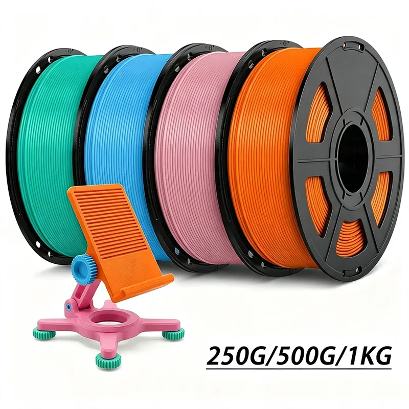 Filamento per Stampante 3D PLA 250g 500g 1Kg, Blu Ciano, Arancione, Rosa, 1.75mm, Materiale per Stampante 3D, Filo in Confezione Sottovuoto 250gx4