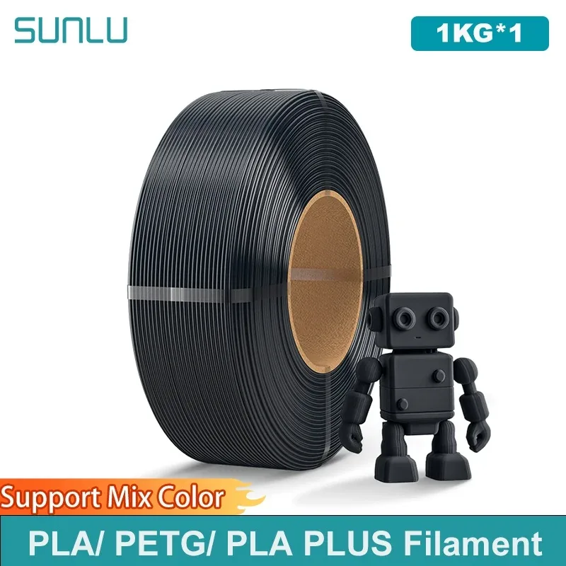 SUNLU 1KG PLA/PETG/PLA PLUS Filamento 1,75mm 1KG Senza vassoio Filamento stampante 3D per stampante 3D e penna 3D, Riflisci il filamento
