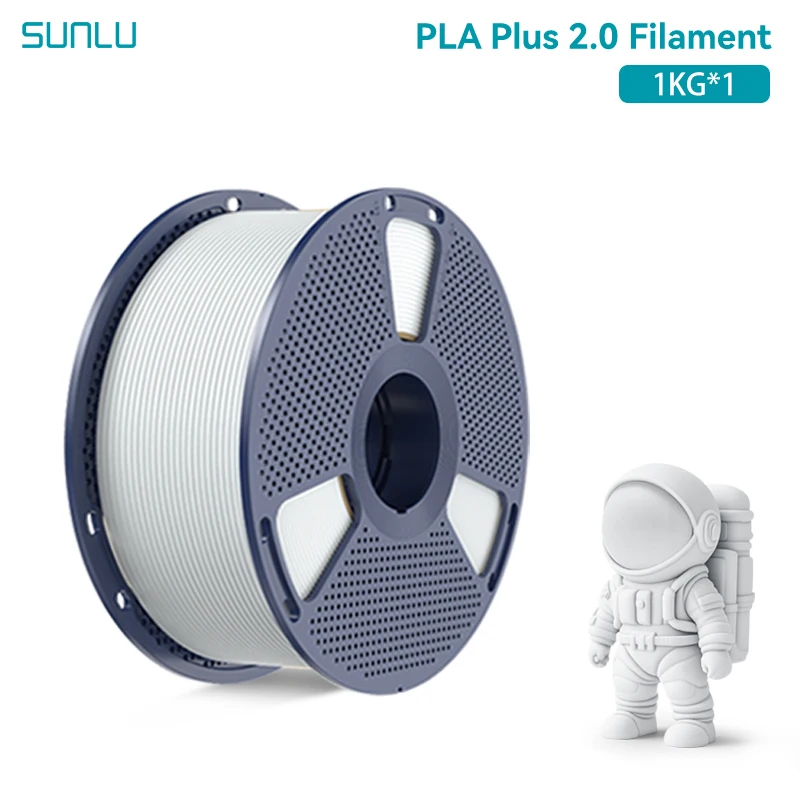 SUNLU 1KG PLA Plus 2.0 Filamento per stampante 3D Bobina da 1,75 mm 1000 g (2,2 libbre) Filamento prelavato senza nodi Adatto alla maggior parte delle stampanti FDM