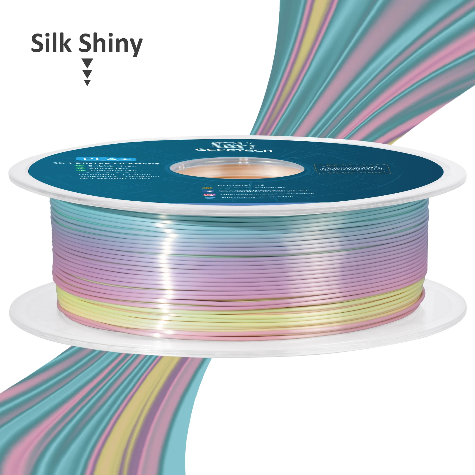 GEEETECH 3d Silk PLA Filament 1kg1.75mm Bobina di filo per materiale stampante 3D, sicurezza, confezionamento sottovuoto, colore speciale, senza bolle