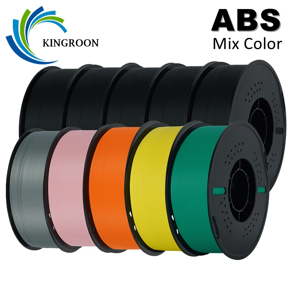 Filamento ABS Standard KINGROON 1.75mm 5KG Nero Mix Colori Alta Resistenza Consumabili per Stampanti 3D 1kg/bobina Plastica ABS Nuovo