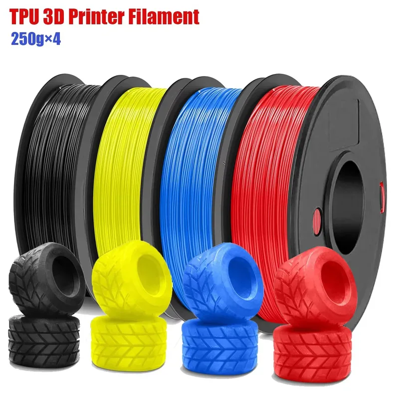 Filamento TPU per Stampante 3D, Filamento TPU ad Alta Velocità 95A 1.75mm ±0.03mm, Confezionato Singolarmente Sottovuoto, Bobina da 250g (0.55 libbre)