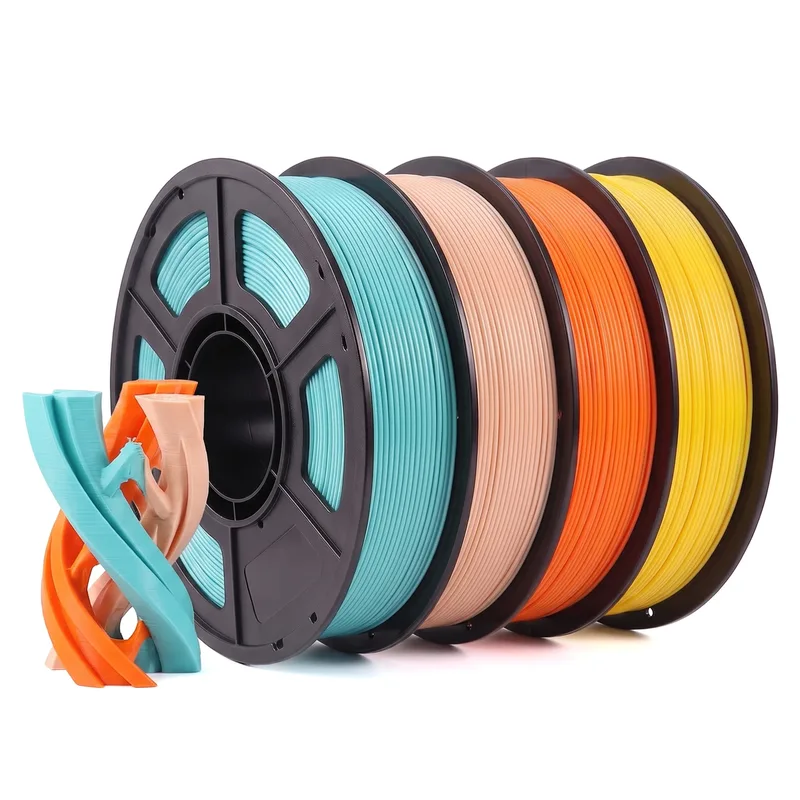 Filamento per Stampante 3D PLA 250g 500g 1Kg, Ciano, Rosa, Giallo, Color Carne, 1.75mm, 250gx4, Confezione Sottovuoto