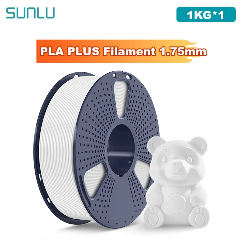 SUNLU 1KG PLA Plus /Filamento per stampante 3D trasparente Bobina da 1,75 mm 1000 g (2,2 libbre) Filamento prelavato senza nodi Adatto alla maggior parte delle stampanti FDM
